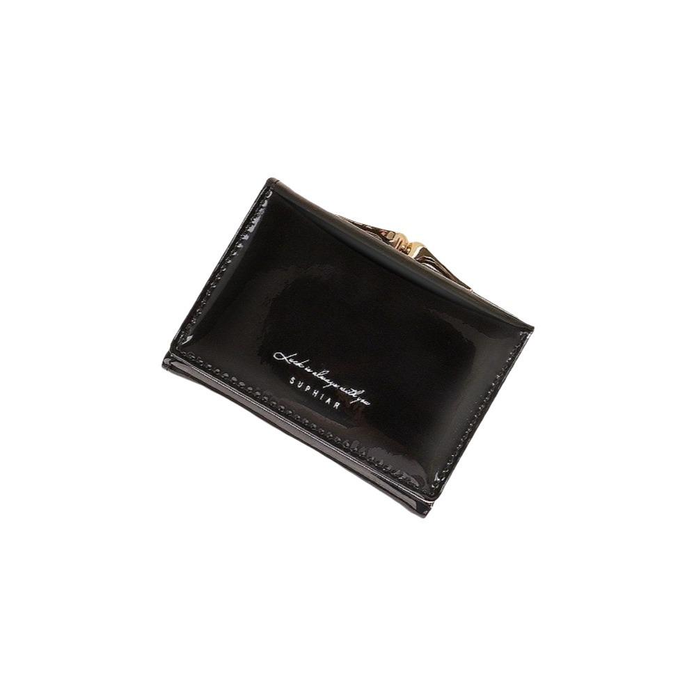 Multi-card Slot Laser Short Wallet Hasp Triple Fold Wallet Elegant Card Holder  Outdoor