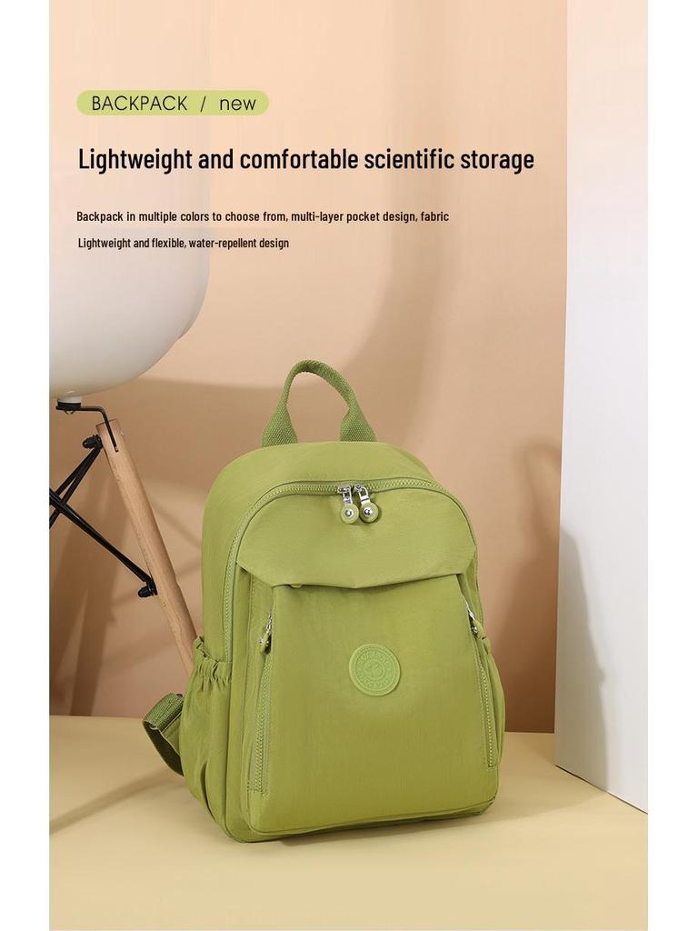 Commuter Double Shoulder Bag: Large Capacity Casual Nylon Backpack, Korean Style, Lightweight and Versatile.