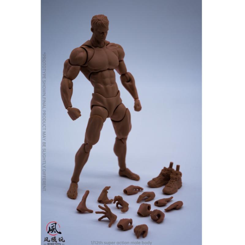 Wind Toys 1/12 Male Muscle Super Flexible Joint Body 16cm Man Action  Figure Doll Model with Head Sculpt 7 Pair of Hands Gift