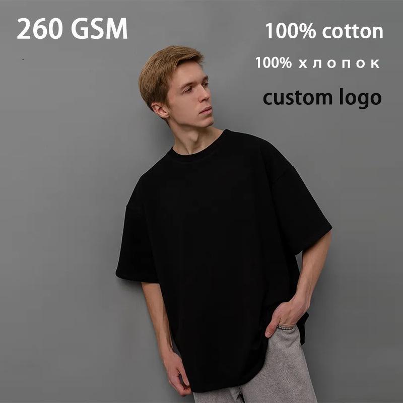 

Men s Custom Logo Heavyweight 260g Cotton T-Shirt XL білий