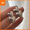 925 Sterling Silver Earrings For Women Trendy Simple Double Heart Earring Jewelry Prevent Allergy Party Christmas Accessories