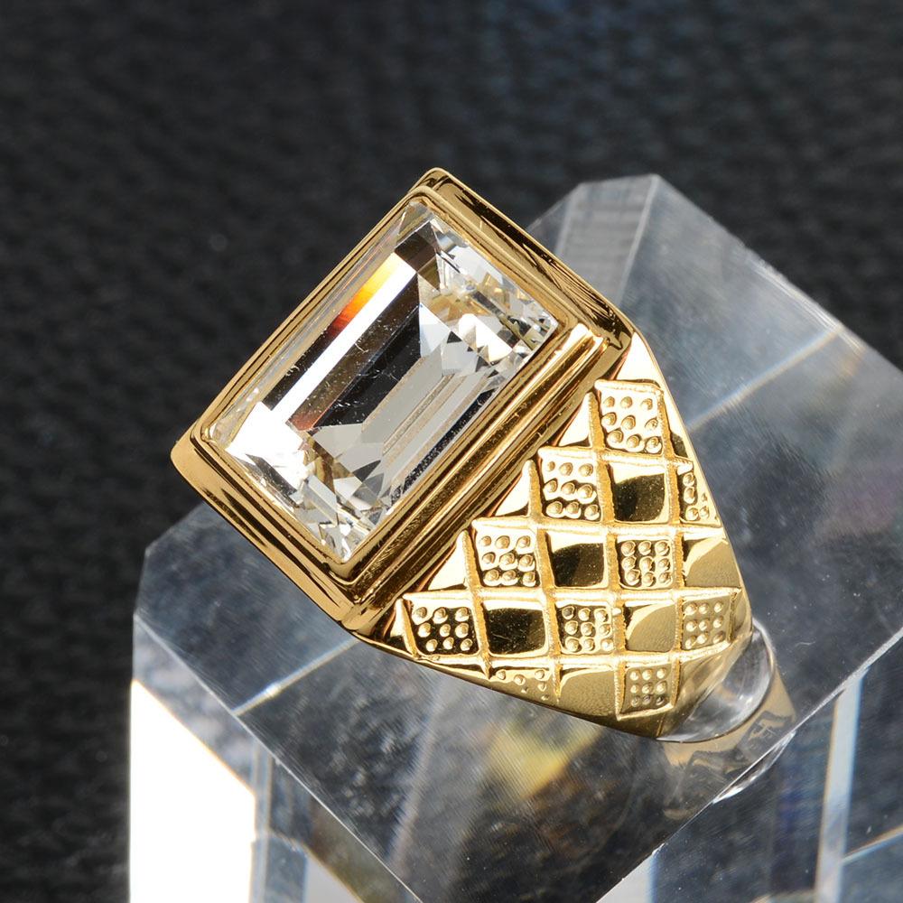 Keisha Lena Men Black Stone Signet Rings Stylish Rhombus Design Male Ring Gifts Jewelry