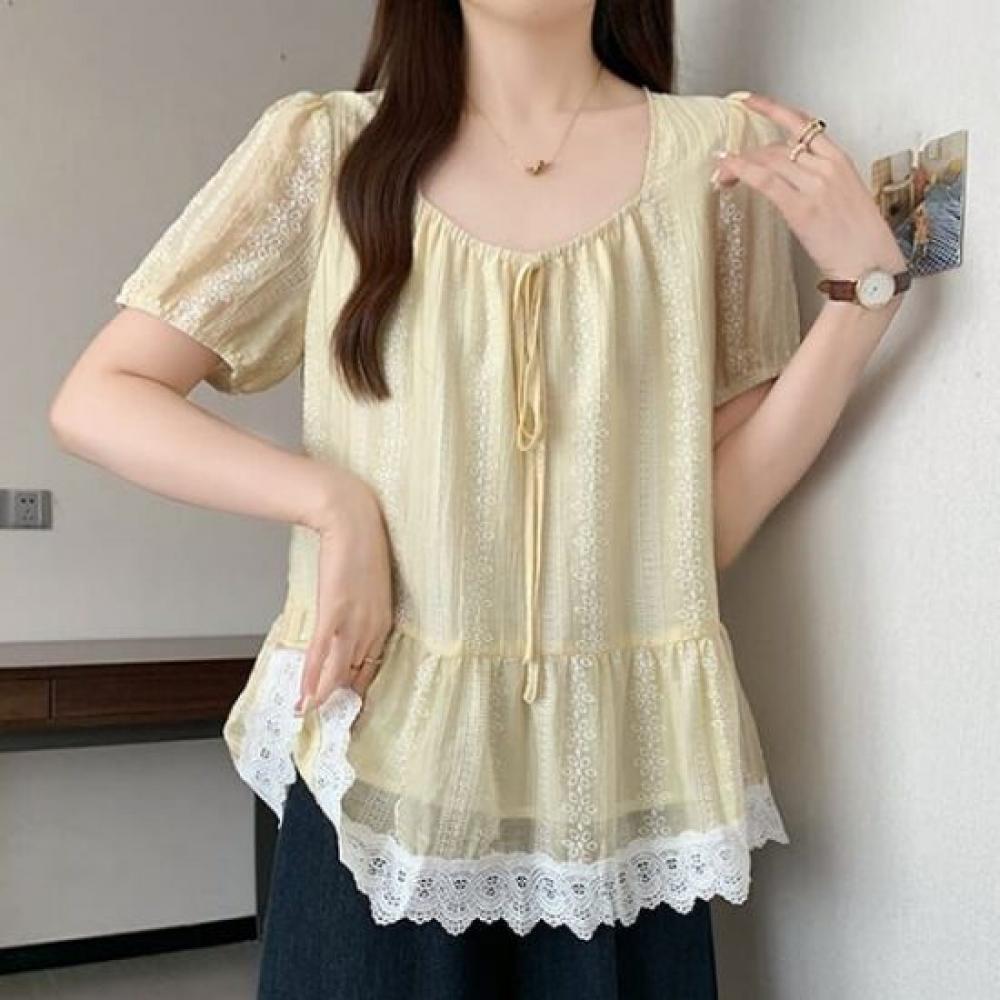 Navava Romantic Lace Ribbon Blouse Nb2818