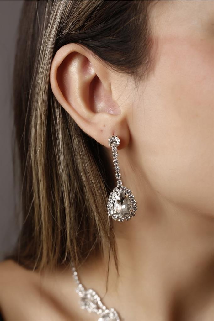 Sada náhrdelníku a náušnic z postříbřeného kamene Hurrem Set pro zvláštní příležitosti Svatební sada Choker