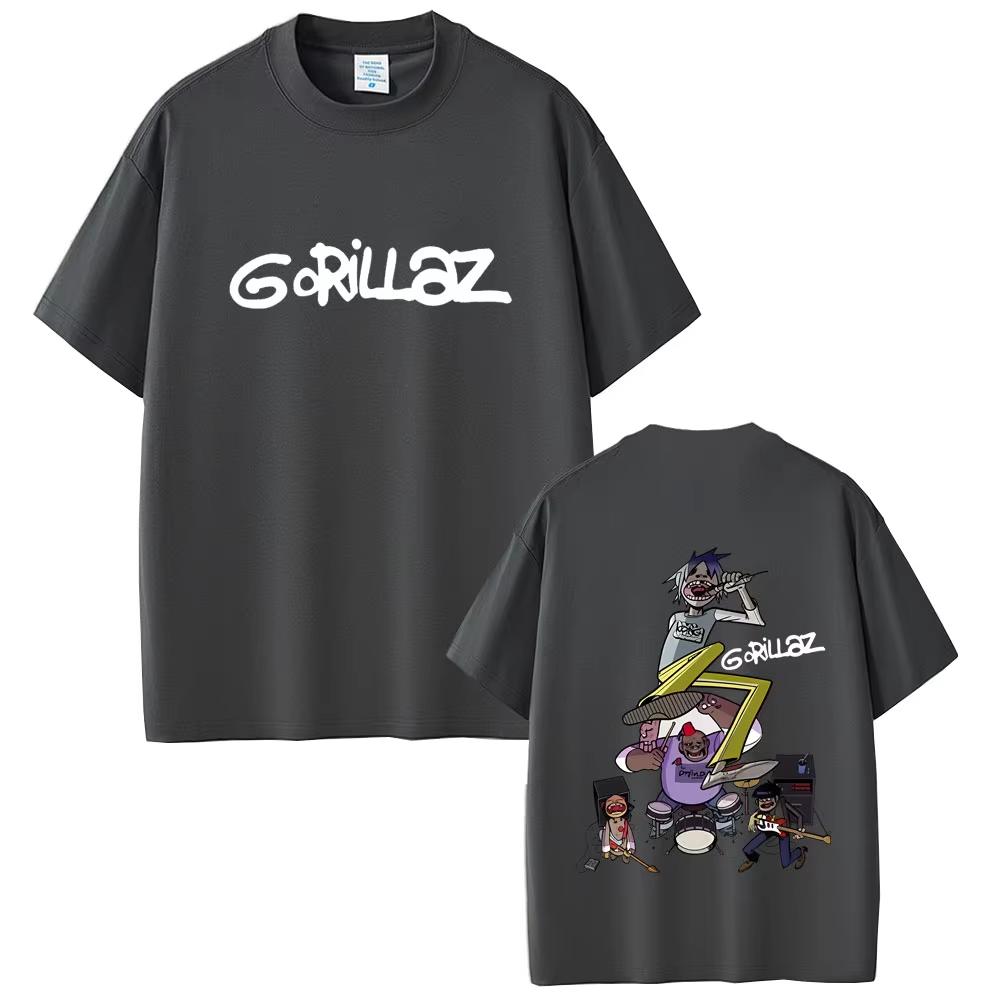 Rock Band Gorillaz Graphic T-shirts Men Women Fashion Vintage Oversized Streetwear Soft Cotton T Shirts Tops
