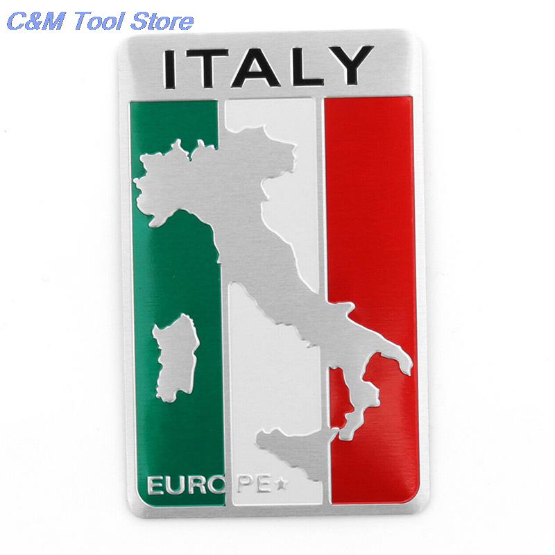 3D Aluminum Italy car Sticker For chevrolet skoda honda Auto Badge Decal Italy Flag Car-styling accessories Emblem stickers