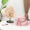 Hat female summer middle-aged and old eaves organza flower cool hat foldable sunshade sunscreen mother sun basin hat