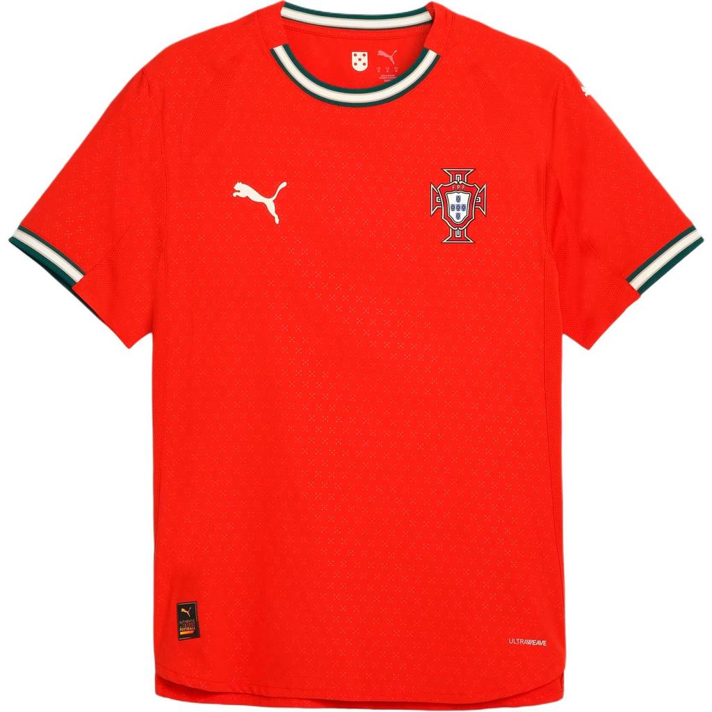 Puma Drycell Portugal 2025 Home Striped Crew Neck Short Sleeve Football Shirt Men Tops Sport-Red 78076601