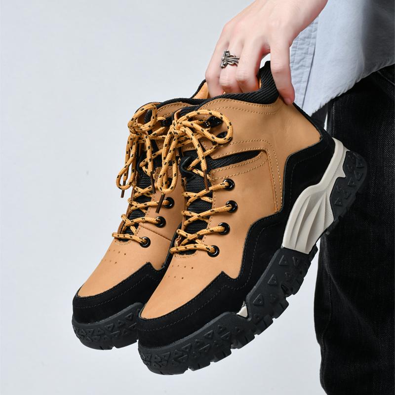 Fashion Men's Leather Sneakers High-top Casual Shoes