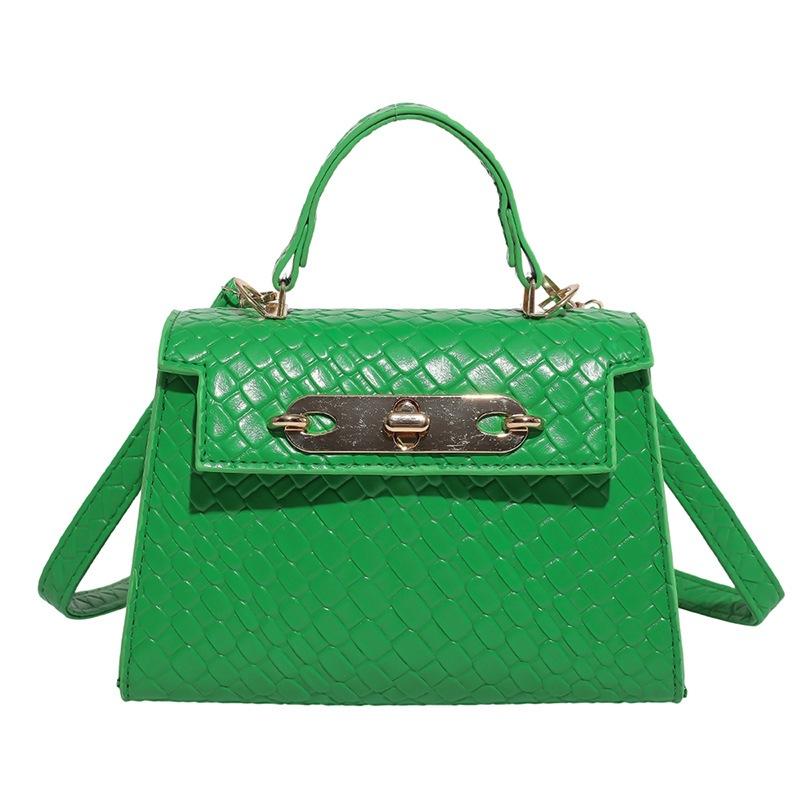 

Сумка-тоут женская новая женская сумка маленькая квадратная сумка модный плетеный узор замок одно плечо сумка-мессенджер зелёный