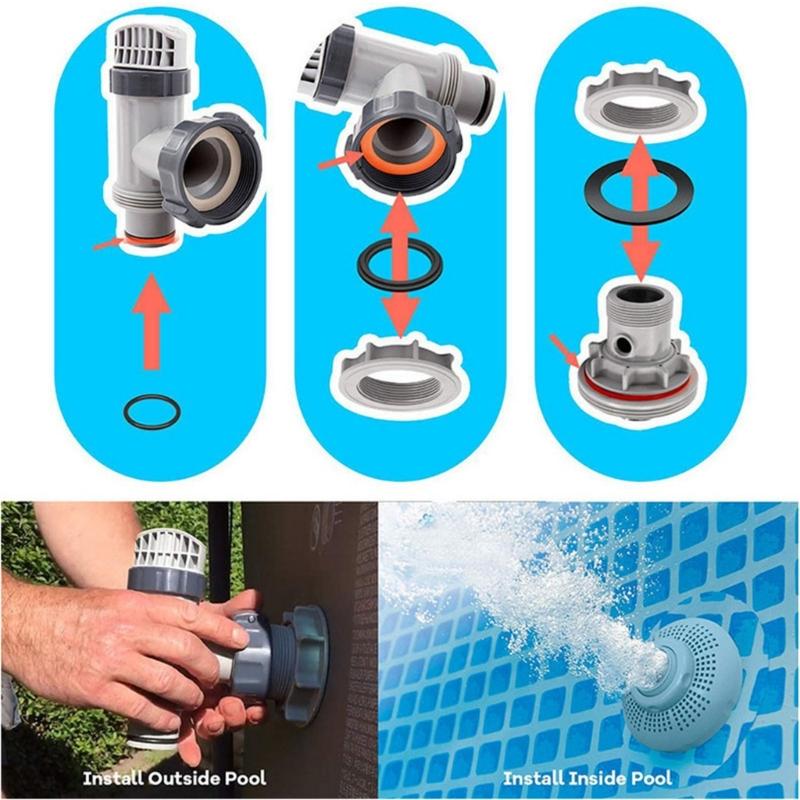 2pcs Pool Pump Replacement Parts 25076RP Plunger Valves Seals Fittings Washer and Ring Strainer Gaskets O-Ring Rubber