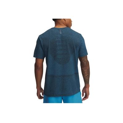Seamless Logo Running Breathable Short Sleeve T-Shirt Men Tops Blue 1375692-452