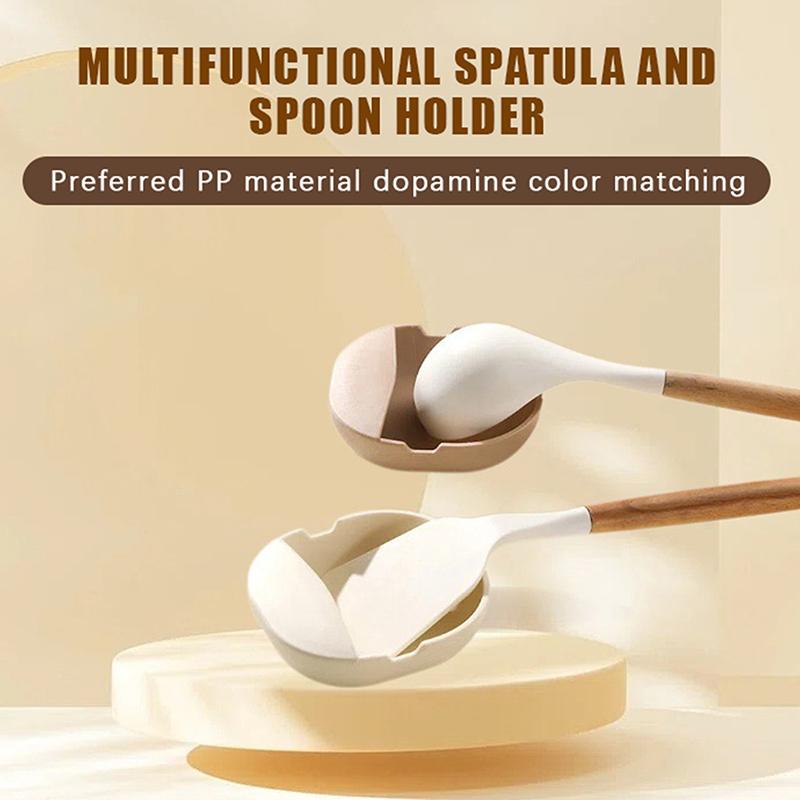 Spatula Holder Non Slip Heat Resistant Spoon Rest Ladle Rack Stable Snack Plate Cooking Utensil Storage Organizer Kit Sets