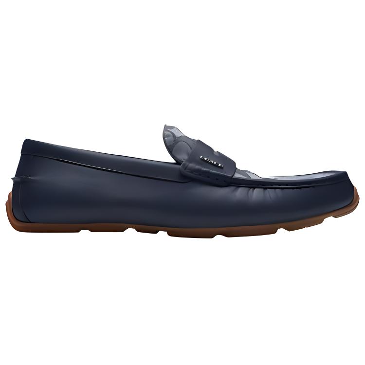 Coach Liam Round Toe Slip-On Loafers Men Loafers Navy-Blue CR886-BHP