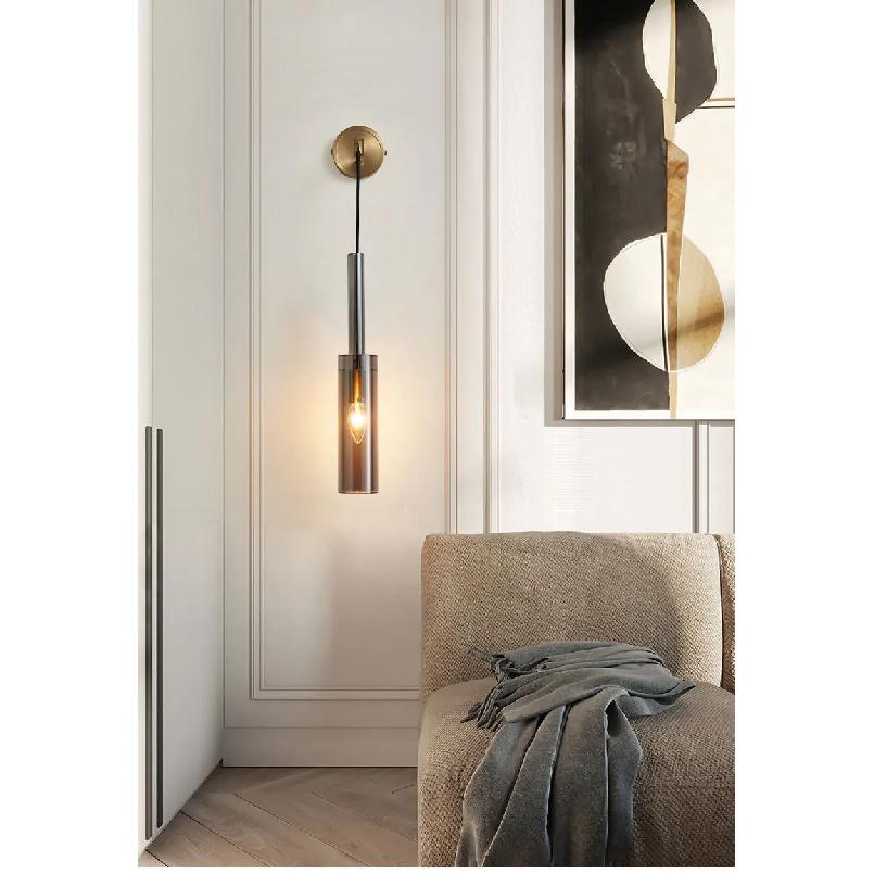 Nordic  Creative Living Room Crystal Wall Lamp Fashion Modern Minimalist Model Bedside Copper Wall Lamp Bedroom Corridor