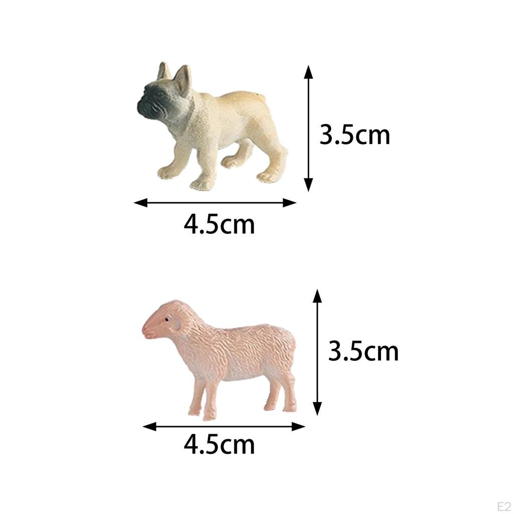 12x Farm Animal Figures Toy Figurines Set Home Decoration Yard Scene Ornament Educational