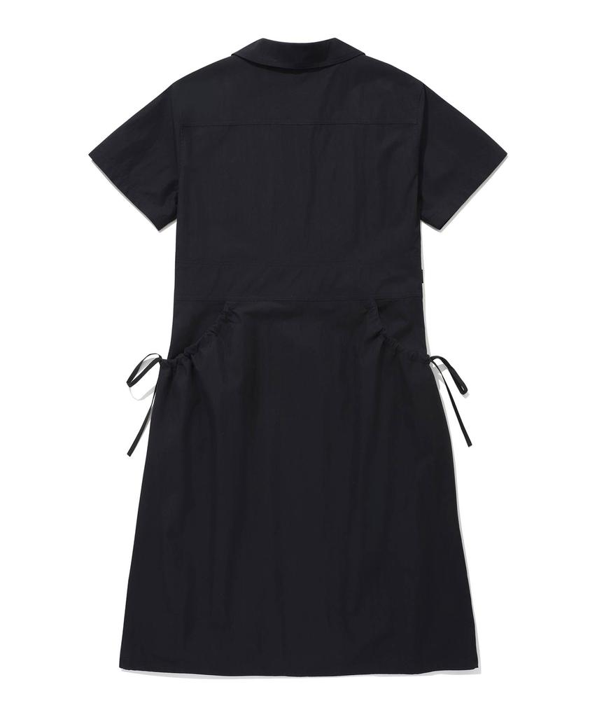 Covernat Woman Collared Zipper Dress Black