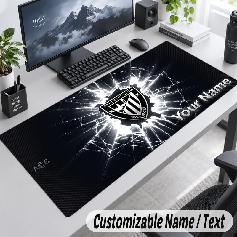 Custom Name Text Mouse Pad Athletic Bilbao FC Personalized Desk Pad For Work And Gaming