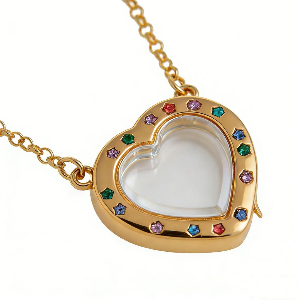 Hot Sale Transparent Glass Hollow Box Square Necklace DIY Accessories Zircon December Love Animal
