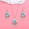 Moon Pendant Exotic Bohemian Earrings Silver Color Zinc Zinc Alloy Kazakhstan Jewelry Set  Women Jewelry