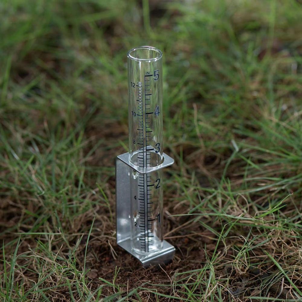 2 in1 Mounting Rack Glass Rain Gauge Easy To Read Garden Moisture Meter  Garden Monitoring