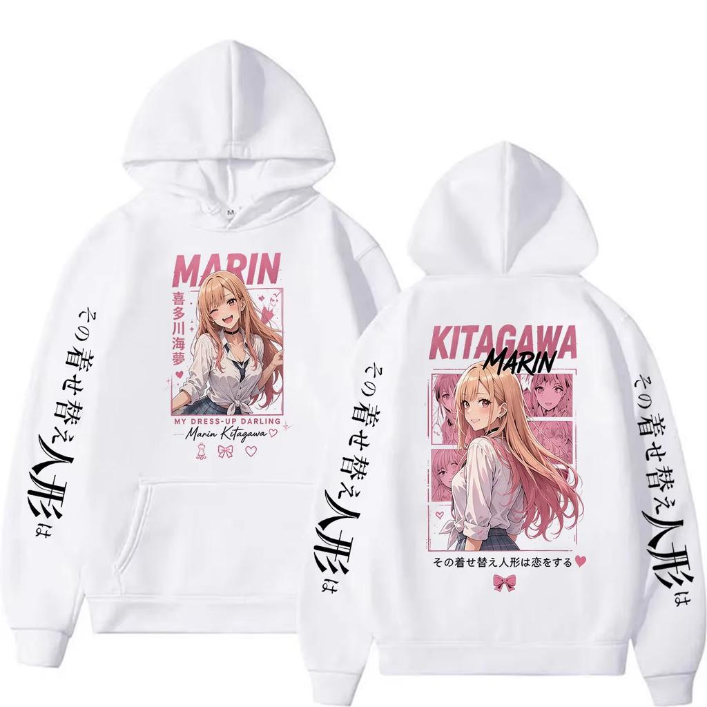 2026 Hot Sale  Anime Marin Kitagawa My Dress Up Darling Print Hoodie Casual Unisex Harajuku Hip Hop Sweatshirt Perfect for Commute & Loungewear