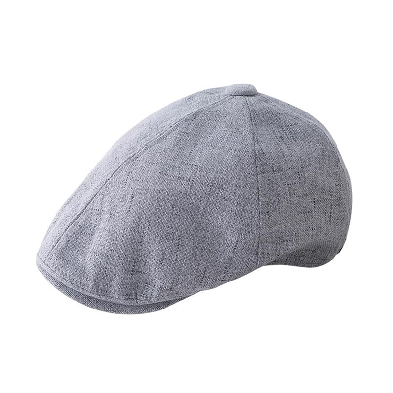 

[Qzkouma] hunting hat ladies men s cool spring/summer flax pure color for outdoor for travel simple basic hunting hat size adjustable MQJ-451 (gray)