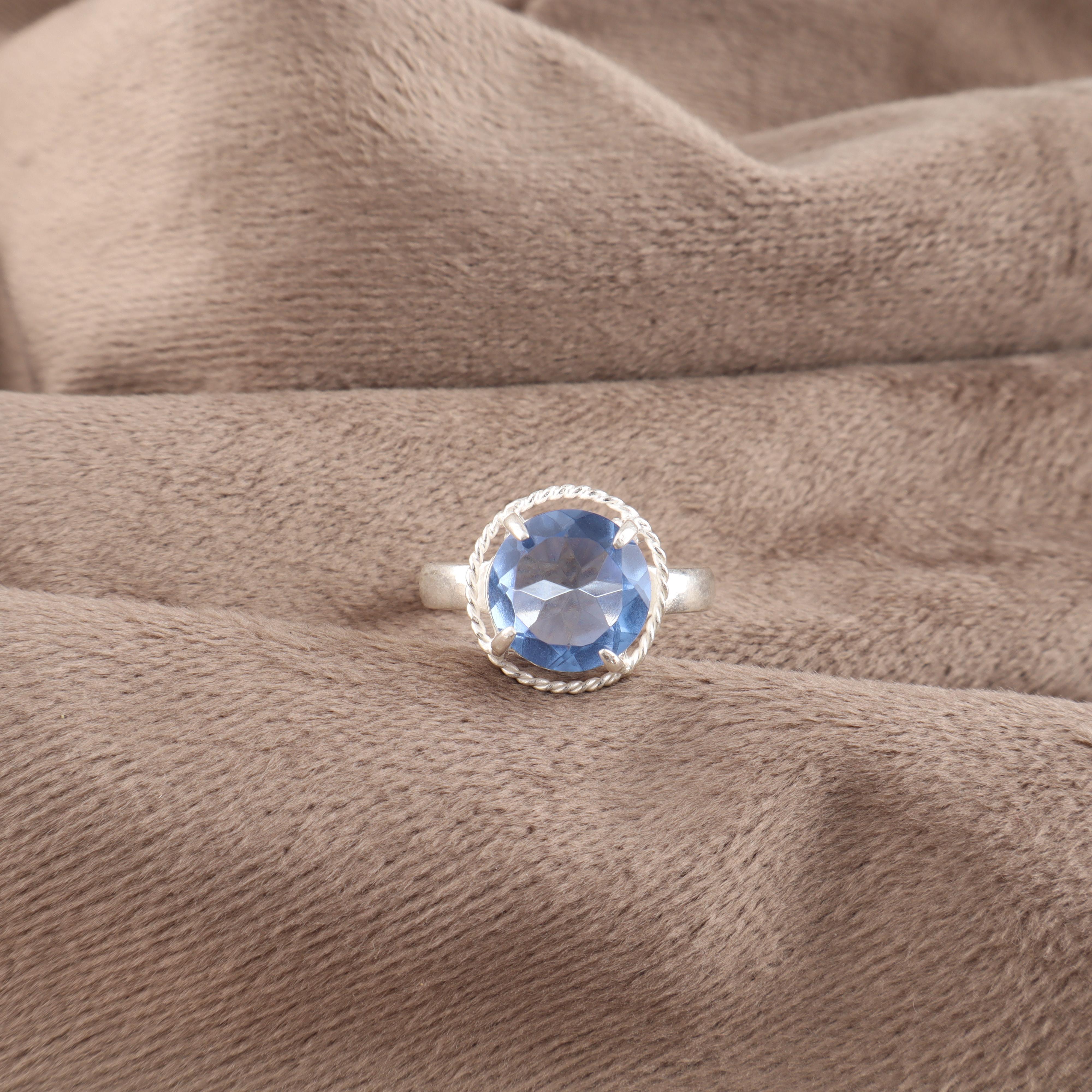 

Tanzanite Handmade Gemstone Ring, 925 Solid Sterling Silver Ring Dainty Jewelry, Ring For Engagement Gift 4 синій