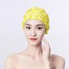 Cuffia da nuoto impermeabile per adulti, fatta a mano, a forma di fiore, petali, alta elasticità, per la cura dei capelli, da donna