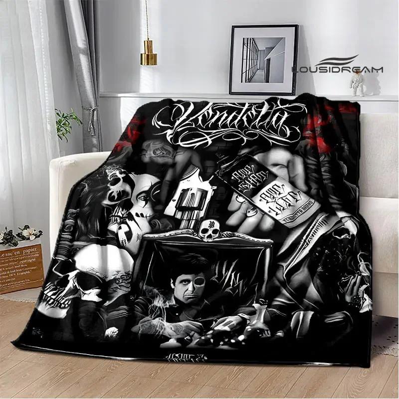 Retro Totenkopf Motorrad bedruckte Decken Picknickdecke Flansch Warme Decke Haus Reise Decken Bettwäsche Geburtstagsgeschenk