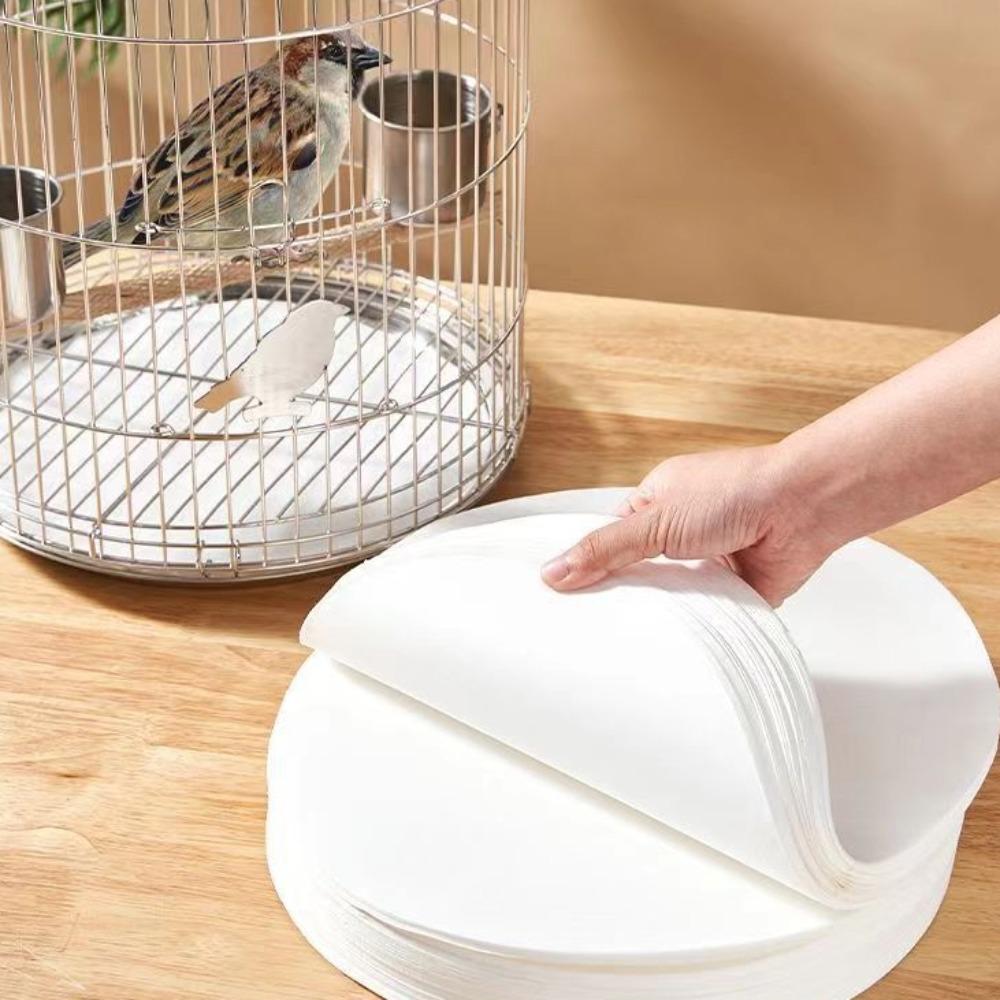 100PCS New Disposable Bird Manure Cleaning Pad Non-woven Fabric Round Square Cage Pad Paper Absorbent Parrot Cage Mat Pet Supply