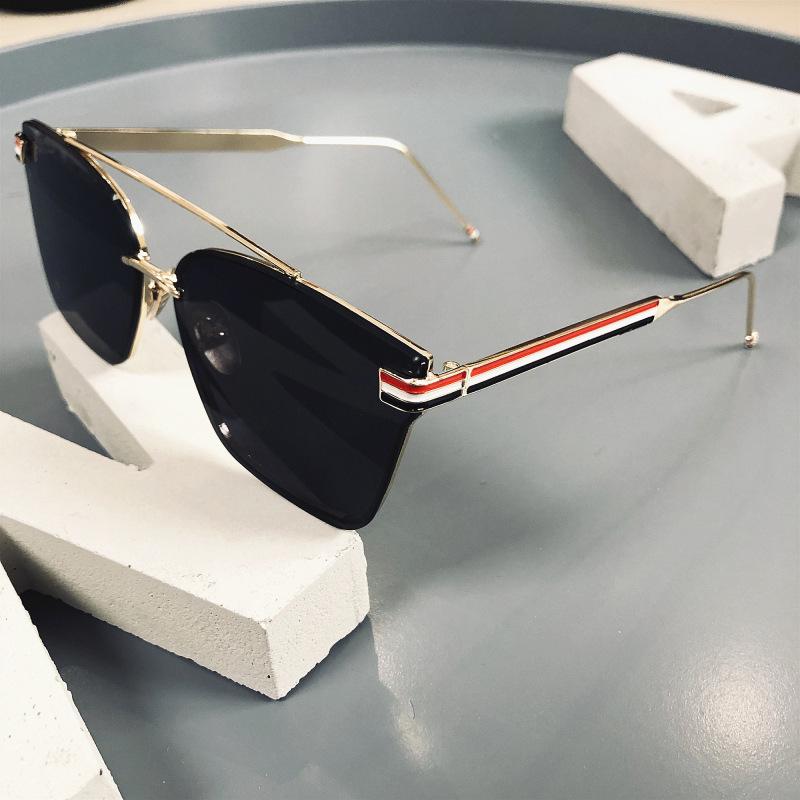 Brownie Irregular Sunglasses Men'S And Women'S Metal Trend Sunglasses Color Film Glasses