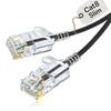 Elfcam® - Cabo Ethernet Fino Cat 8 de 30m, Cabo LAN WAN, Cat8 SFTP 32AWG, Conector RJ45 de 2000MHz 40Gbps, Redondo Preto (30 milhões).