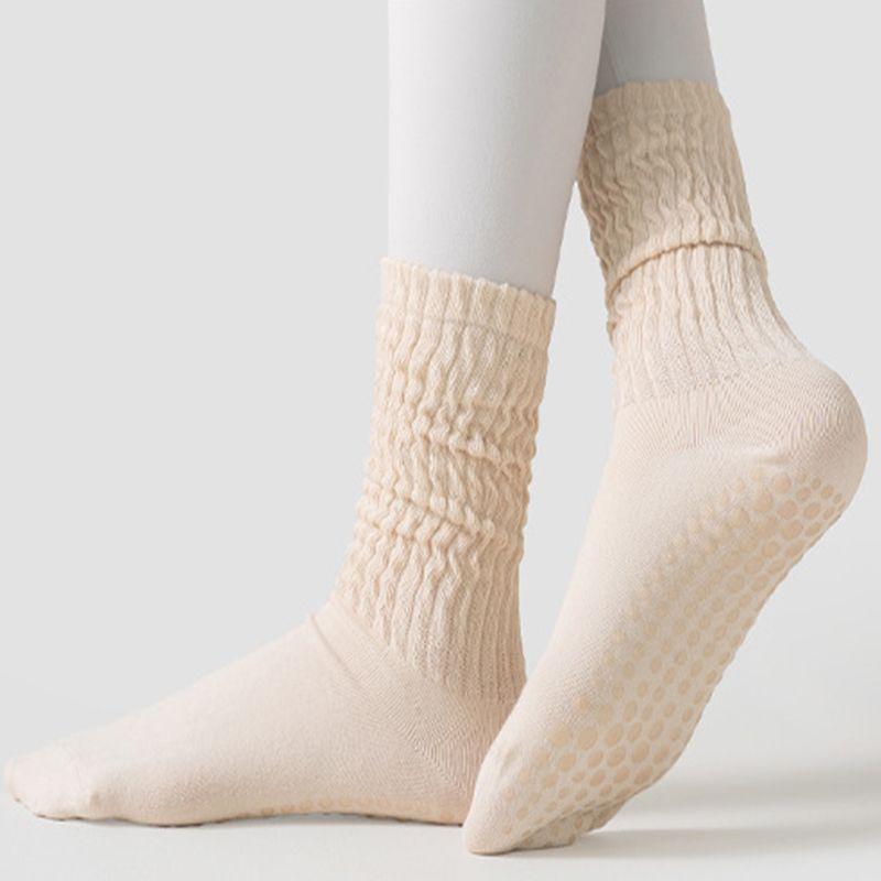 

Yoga Socks Non-Slip Professional Women s Sports Fitness Room Socks Adult Pile Style Yoga Non-Slip Socks Pilates Socks Cream yellow