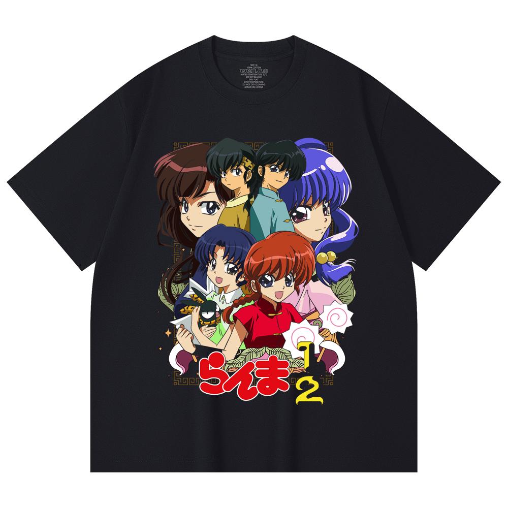 230 Gsm 100% Cotton Ranma 12 V6 Print Unisex Heavy Cotton T Shirt