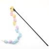 2pcs Tassel Toy Plush Balls Cat Teaser Wand  Interactive Cat Toys Funny Bell Pole Teaser Wand Pet Supplies Accessory