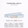 Womens Slim Leather Belt With Zinc Alloy Rhinestone Buckle Fashion Waistband Pants Skirts Office Casual
