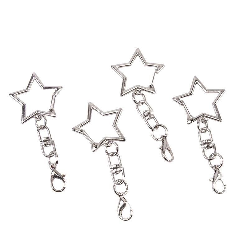 30Pcs Unique Alloy Star Keyring Pendant Star Shaped Clasp For Diy Projects