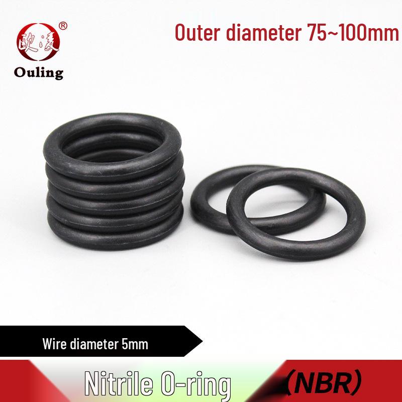 Oil-Resistant Waterproof Nitrile O-Rings, OD 75-100mm x 5mm Diameter