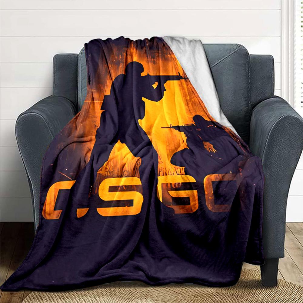 1pc Blanket - C-Counter strike2 CS2 Print Design,Lightweight Blanket for Sofa,Bed- Soft &Warm,Gift for All Seasons