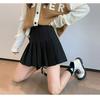 Women's High Waist Pleated Skirt A Line Slim Solid Color Preppy Mini Skirt Casual Skirt