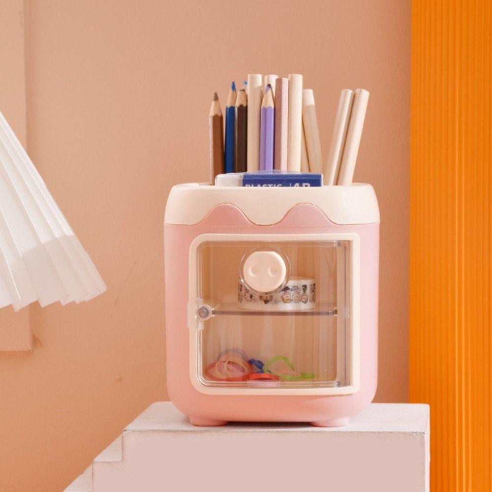 Plastic Pen Holder Multifunctional Pen Container Cartoon Pen Barrel  School Office
