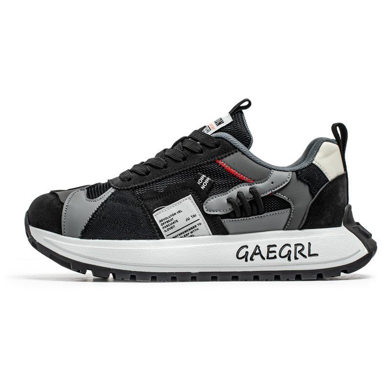 Men's shoes spring and summer new platform dad shoes men's trend color matching low-top sports and leisure shoes mesh breathable shoes