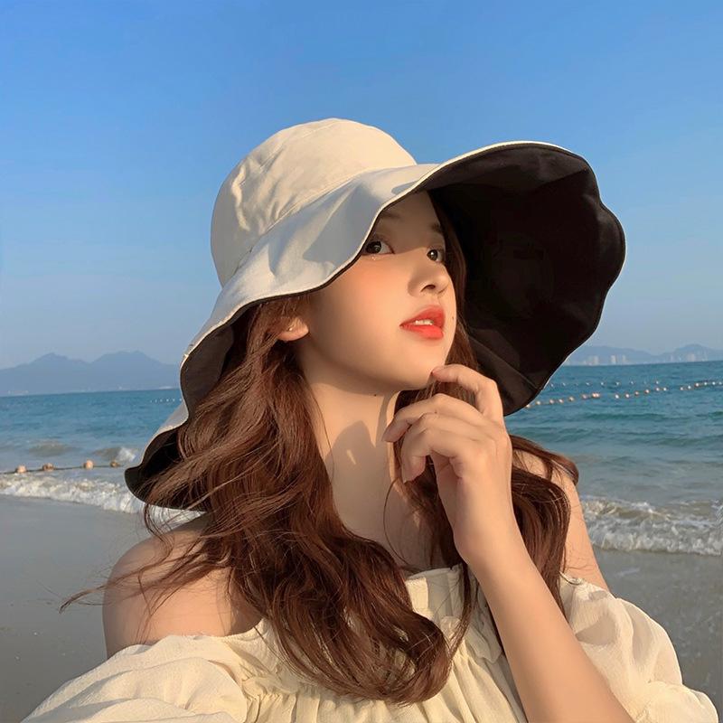 Women's Summer Sun Hat, Sun Protection Fisherman Hat, Versatile, UV-resistant, Large Brim, Makes the Face Look Smaller, Face-covering Sun Hat