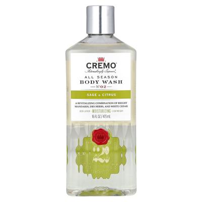 Cremo, All Season Body Wash, No. 2, Sage & Citrus, 16 Fl Oz (473 Ml)