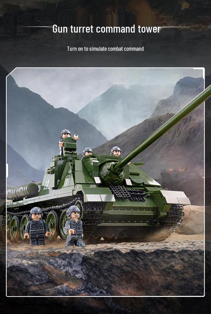 Cross-Compatible Lego WW2 Tiger T28 Heavy Battle Tank Fighter Building Blocks for Kids