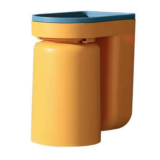 Zahnbürstenhalter fürs Badezimmer mit umgedrehter Bechermontage, stanzfreies, aufklebbares, rutschfestes Wandentwässerungsdesign, Zwei-in-Eins