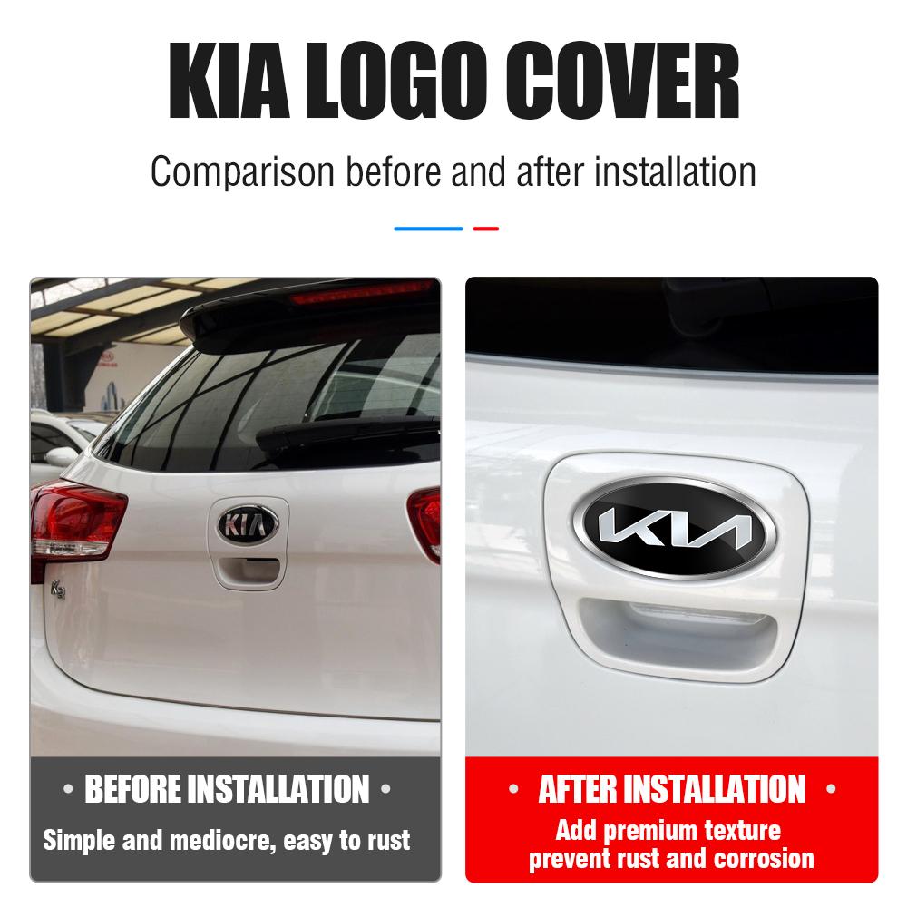Car Logo 3D Car Front Grill Rear Bumper Tail Door Trunk Emblem Sticker For KIA Sportage GT RIO Ceed Picanto Pegas Sorento Cerato hbkd60