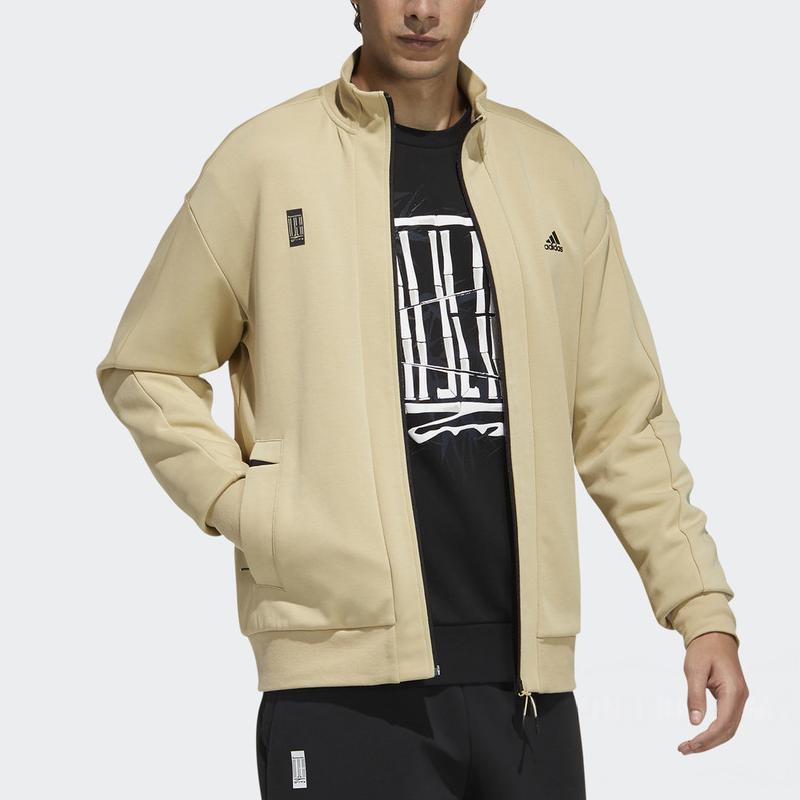 Adidas Sports Casual Stand Collar Jacket Men Jacket Grass-Green H39335