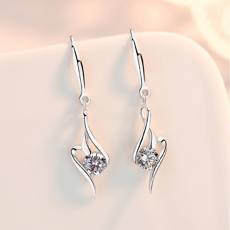 Haczyki na uszy i kolczyki Skrzydła Anioła dla kobiet, Japońskie i Koreańskie Proste i Modne Temperament Wszechstronne Haczyki na uszy Skrzydła